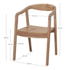 Silla de teca con brazos Iris