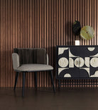 Silla tapizada gris Tirant