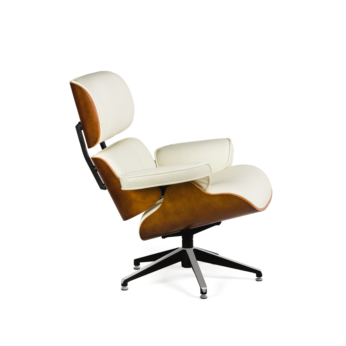 Sillón con reposapiés de piel Bomfim