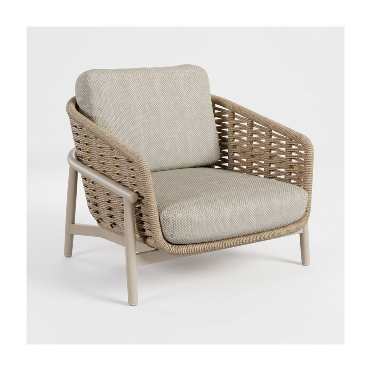 Sillón de exterior de aluminio y cuerda trenzada Lafortunada