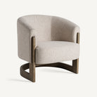 Sillón de fresno natural tapizado topo Sa Talaia