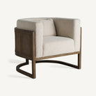 Sillón de fresno tapizado beige Cala Gració