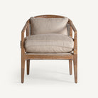 Sillón de fresno y lino beige Sant Mateu