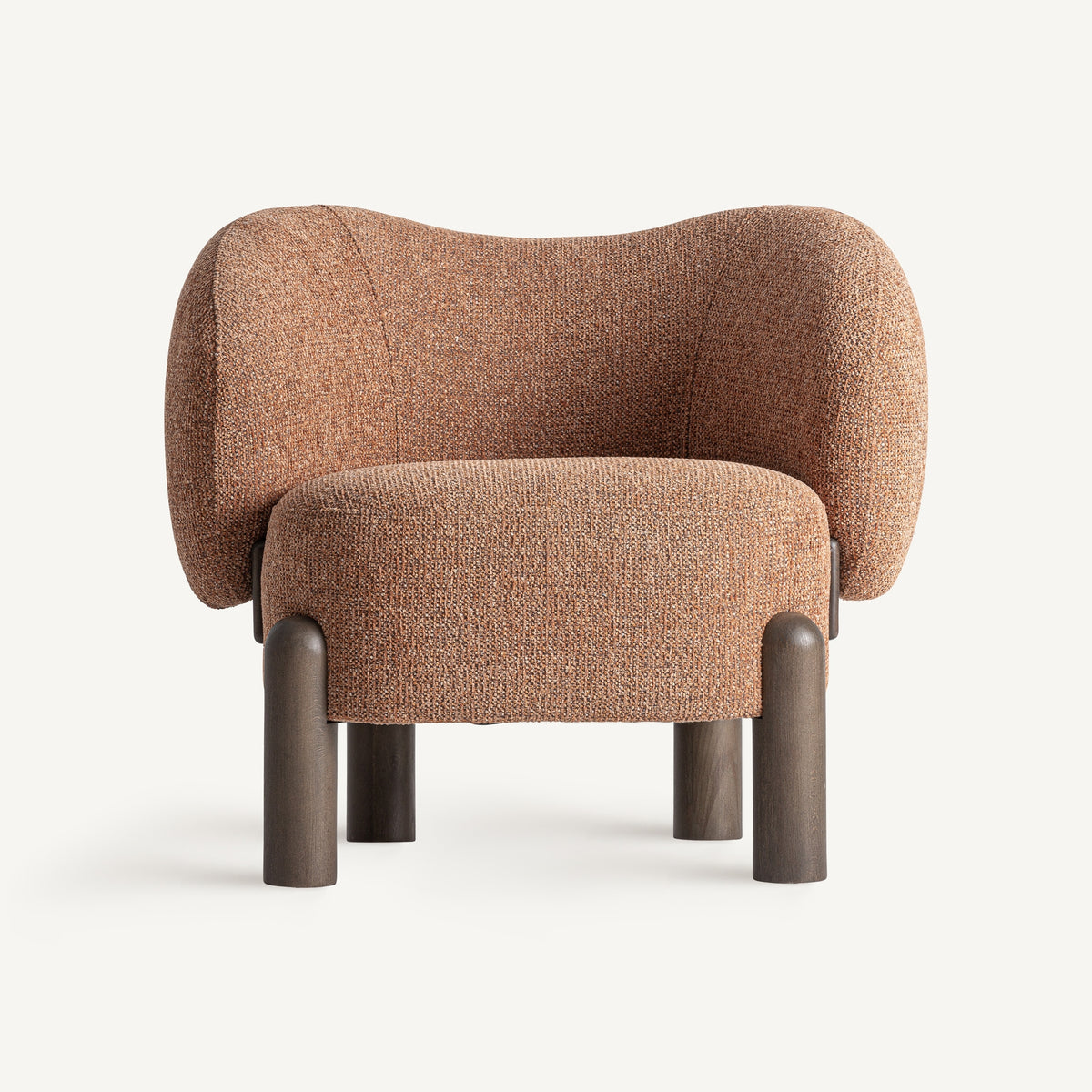 Sillón de fresno y tejido terracota Ikaria