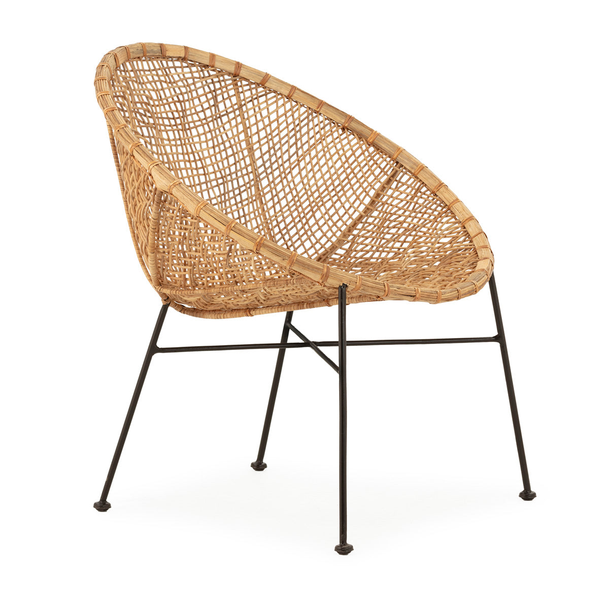 Sillón de mimbre e hierro Modugno