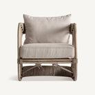 Sillón de ratán tapizado beige Cala Boix