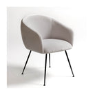 Sillón tapizado gris y metal negro Válor