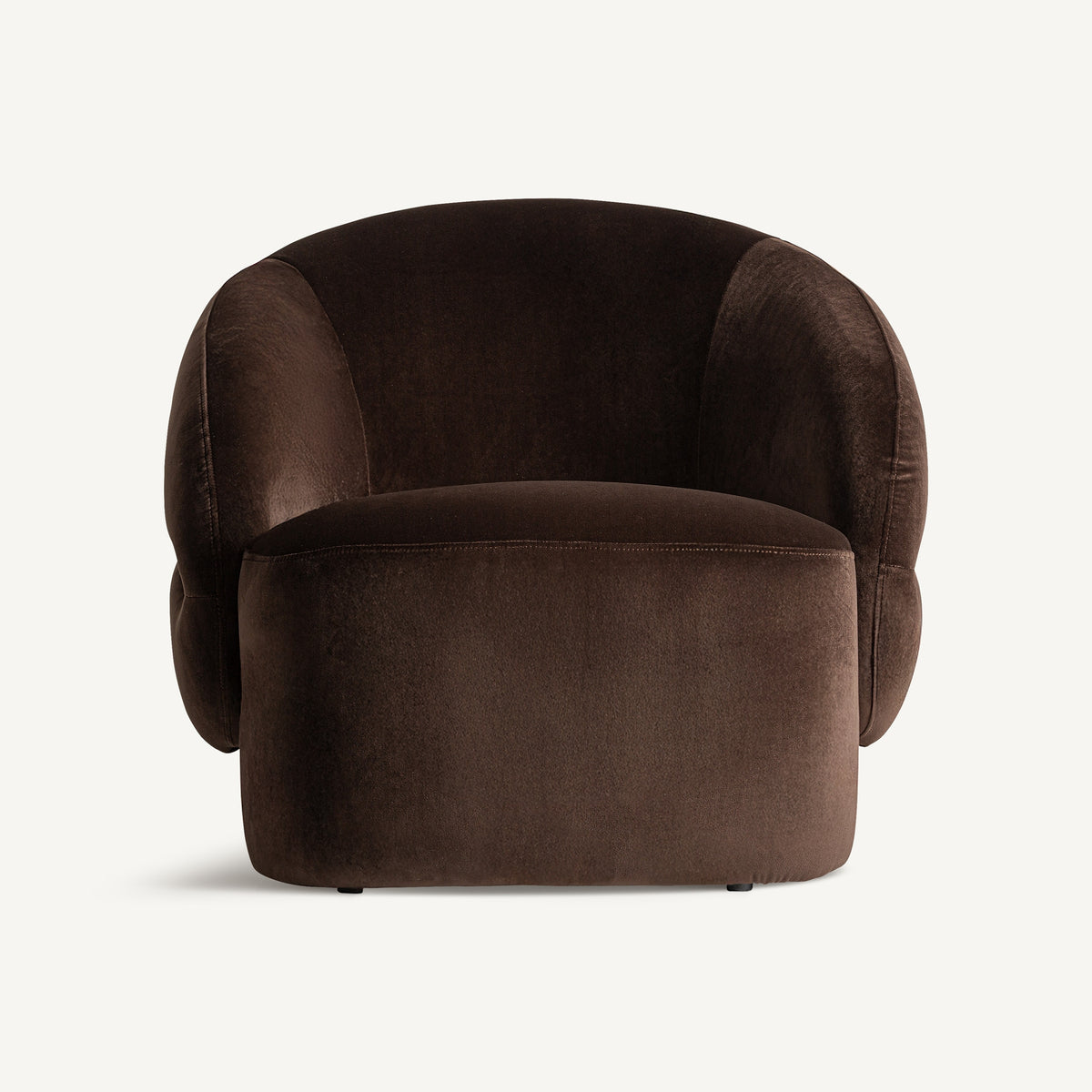 Sillón de terciopelo chocolate Cala Escondida
