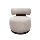 Sillón escultórico cilíndrico beige cálido Torla