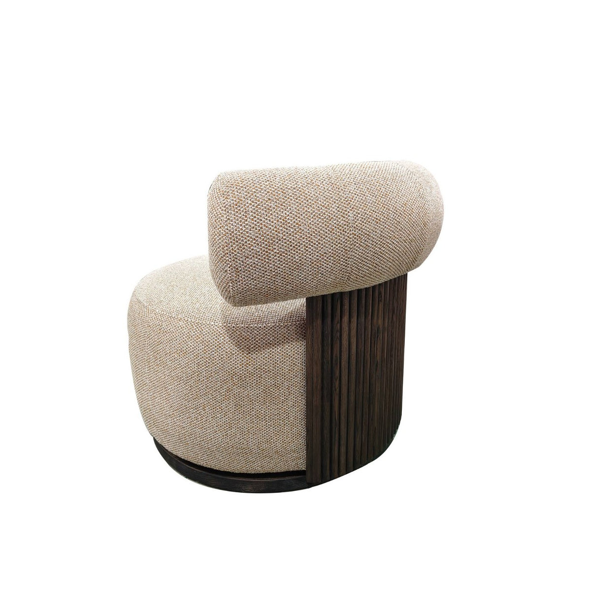 Sillón escultórico cilíndrico beige tostado Broto