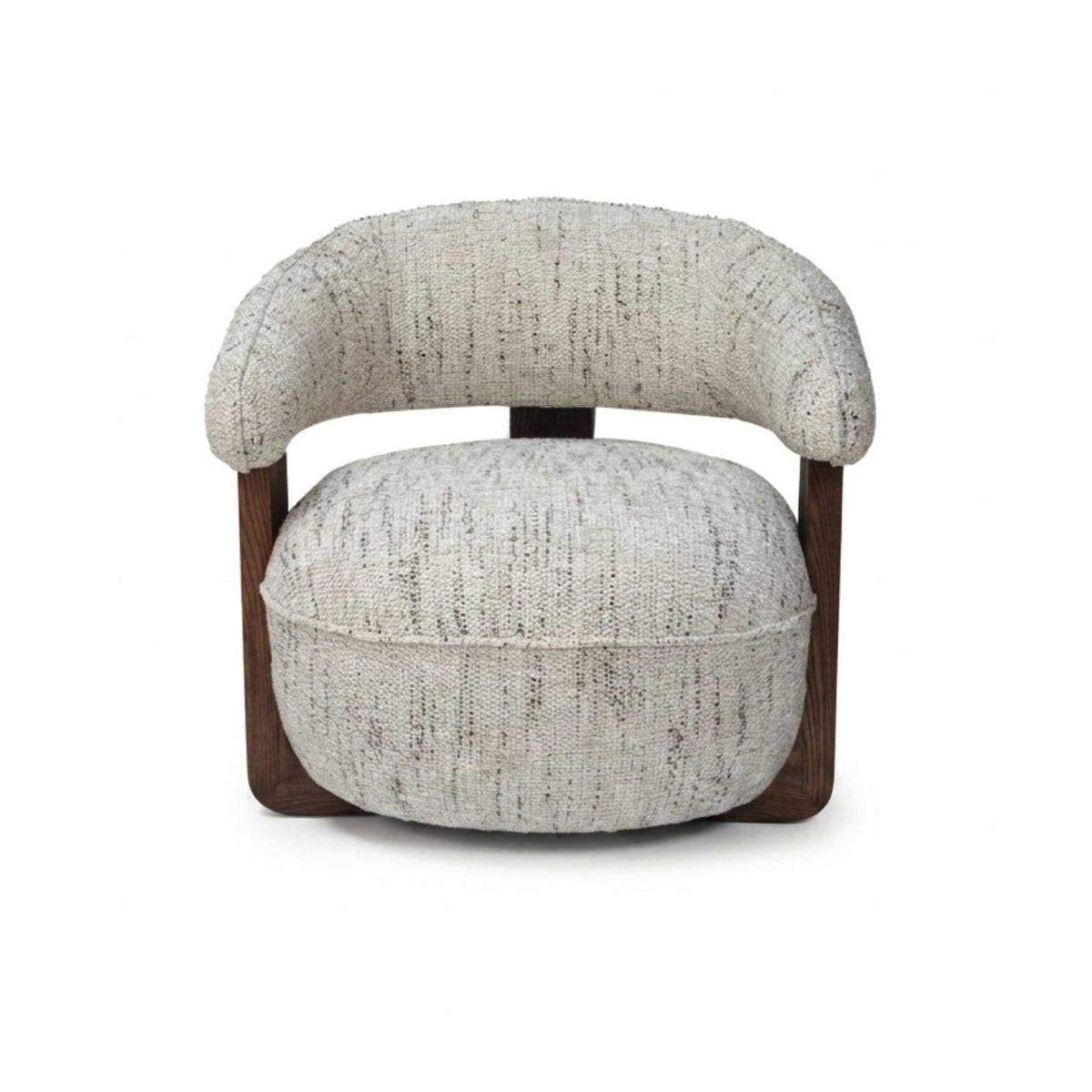 Sillón orgánico de nogal y tapizado crudo Uncastillo