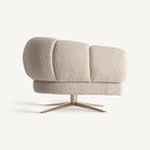 Sillón tapizado blanco roto y cobre Sant Antoni