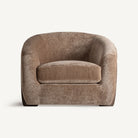 Sillón tapizado marrón con estructura de roble Dorgali