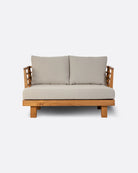 Sofá de 2 plazas de exterior de teca y olefina Strauss