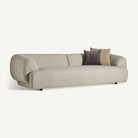 Sofá tapizado beige con estructura de alerce Posada