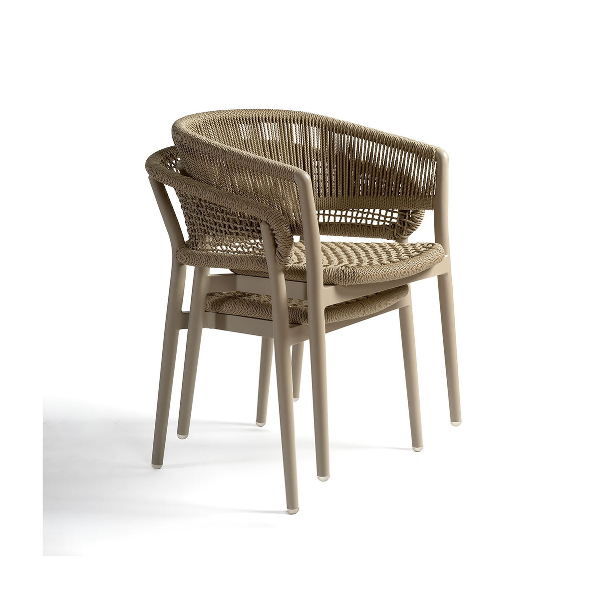 Silla de comedor de exterior de cuerda y aluminio Liérganes