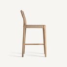 Taburete alto de teca y fibra natural Solenzara 95 cm