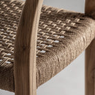 Taburete alto de teca y fibra natural Solenzara 95 cm