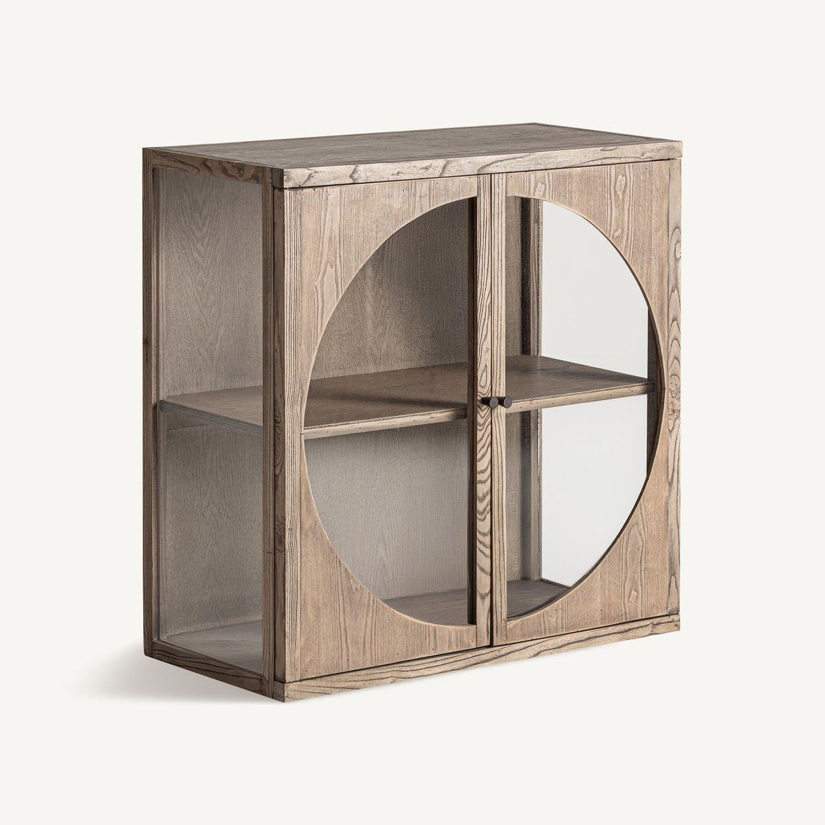 Vitrina modular de olmo y cristal Podgora