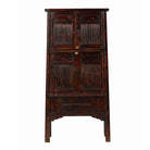Armario antiguo natural de olmo y bambú con 4 puertas Tietar
