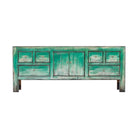 Cómoda verde de pino con 6 cajones y 2 puertas Junqing