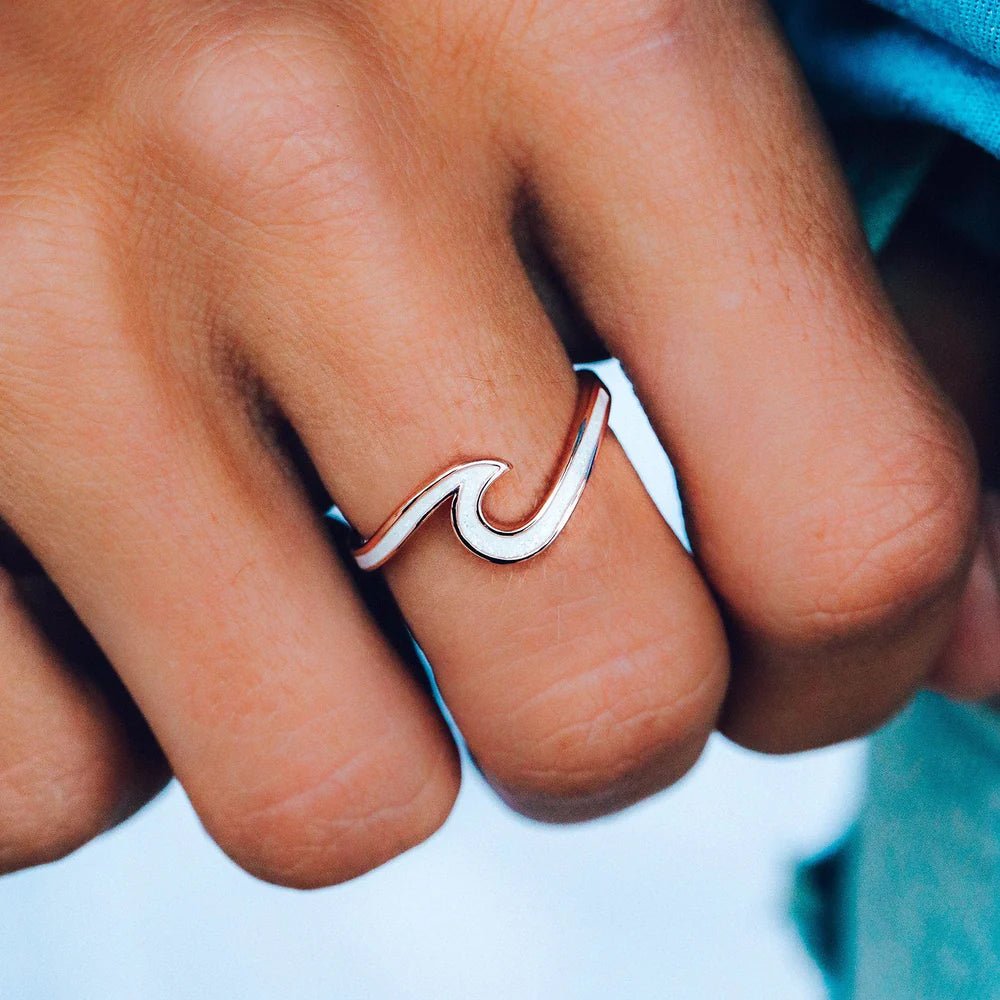 Anillo Ondas Esmaltado - #pino_y_jacaranda#