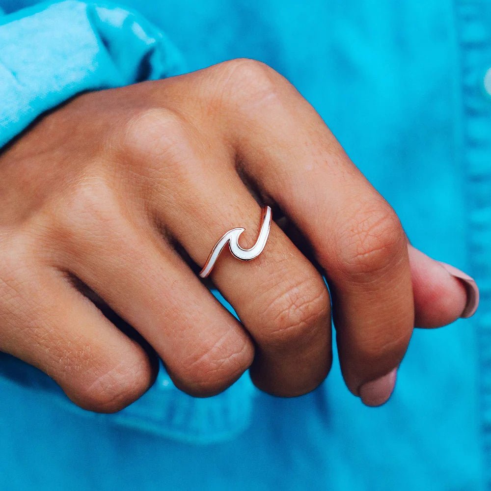 Anillo Ondas Esmaltado - #pino_y_jacaranda#