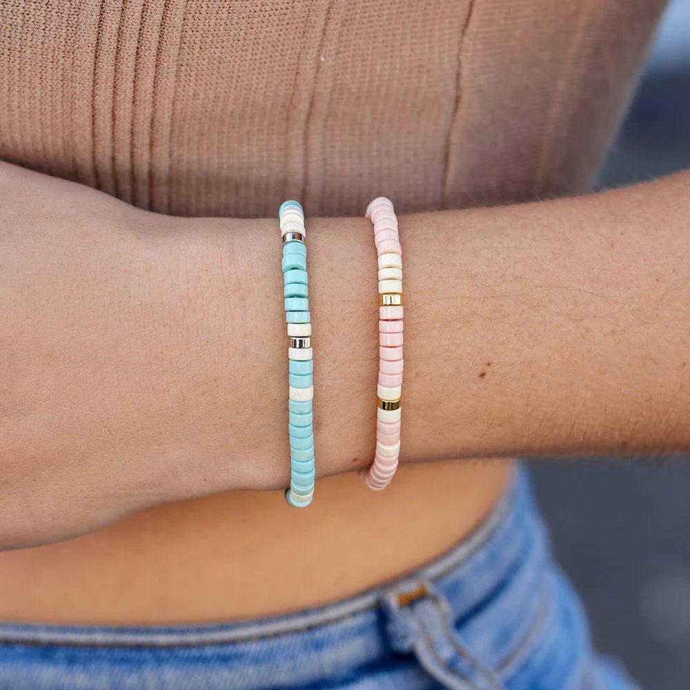 Pulsera Turquesa y Blanca - #pino_y_jacaranda#