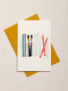 Tarjeta con Esquís y Sobre - #pino_y_jacaranda#